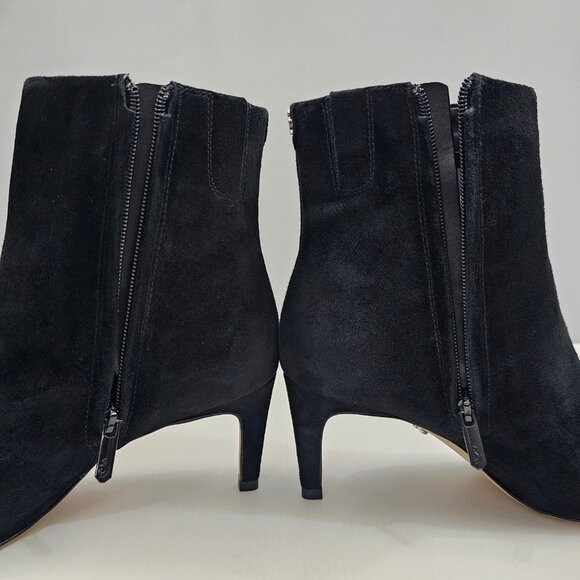 Sam Edelman Ulissa Luster Ankle Boot Womens 8.5 Black Suede Rhinestone Buckle - Picture 4 of 15